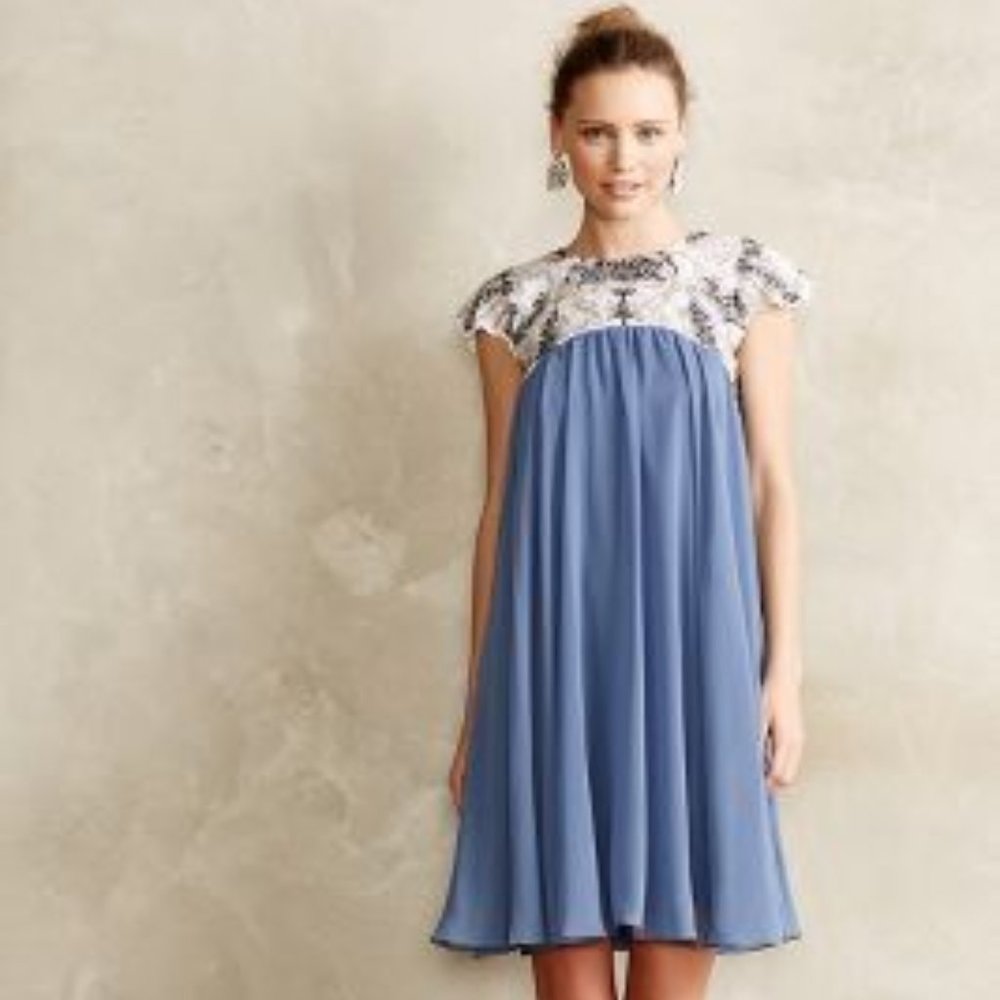 Anthropologie Carraway Embellished Swing Dress